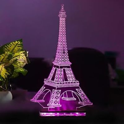 3D Eiffel Tower Led Night Lamp 16 Color Changing Light with Remote Control Gift for Birthday