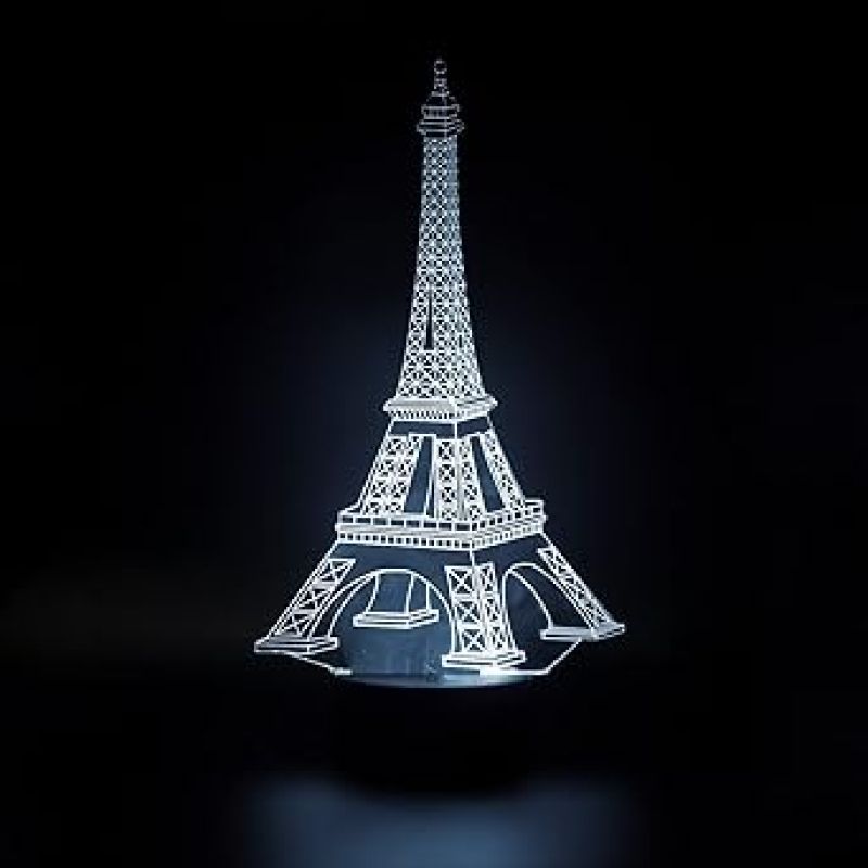 3D Eiffel Tower Led Night Lamp 16 Color Changing Light with Remote Control Gift for Birthday Circle Base
