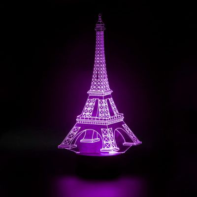 3D Eiffel Tower Led Night Lamp 16 Color Changing Light with Remote Control Gift for Birthday Circle Base