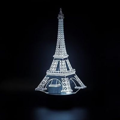 3D Eiffel Tower Led Night Lamp 16 Color Changing Light with Remote Control Gift for Birthday Circle Base