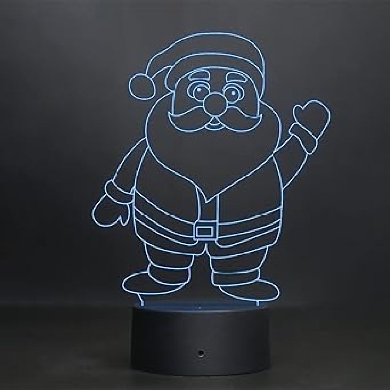 Santa Claus Led Night lamp 16 Color Changing Light & Remote Control Gift for Christmas Circle Base