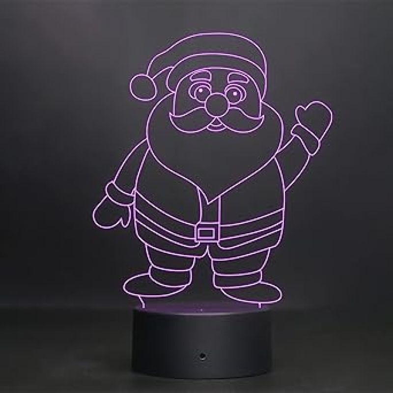 Santa Claus Led Night lamp 16 Color Changing Light & Remote Control Gift for Christmas Circle Base