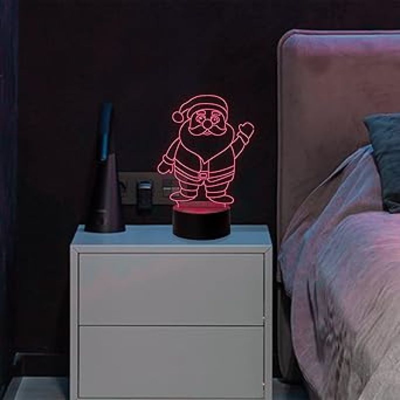 Santa Claus Led Night lamp 16 Color Changing Light & Remote Control Gift for Christmas Circle Base