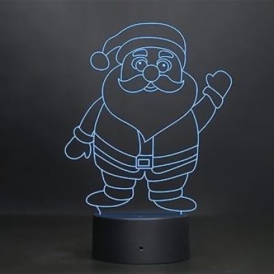Santa Claus Led Night lamp 16 Color Changing Light & Remote Control Gift for Christmas Circle Base