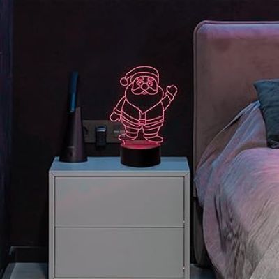 Santa Claus Led Night lamp 16 Color Changing Light & Remote Control Gift for Christmas Circle Base
