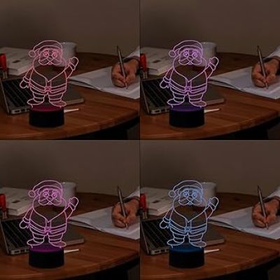 Santa Claus Led Night lamp 16 Color Changing Light & Remote Control Gift for Christmas Circle Base