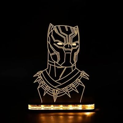 3D Illusion Black Panther Led Night lamp with Warm White Color Gift For Avengers Lover