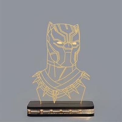 3D Illusion Black Panther Led Night lamp with Warm White Color Gift For Avengers Lover