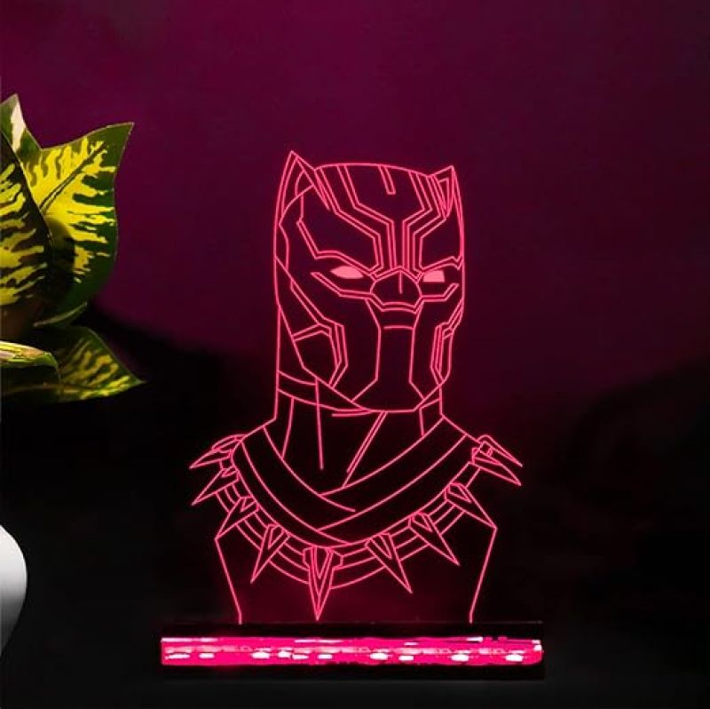 3D Illusion Black Panther Led Night lamp 16 Color Changing Light with Remote Control Gift For Avengers Lover
