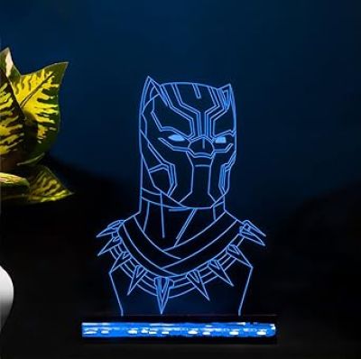 3D Illusion Black Panther Led Night lamp 16 Color Changing Light with Remote Control Gift For Avengers Lover