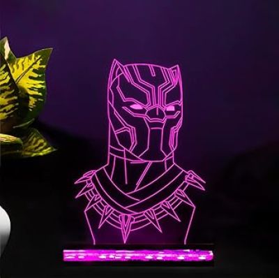3D Illusion Black Panther Led Night lamp 16 Color Changing Light with Remote Control Gift For Avengers Lover