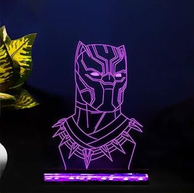 3D Illusion Black Panther Led Night lamp 16 Color Changing Light with Remote Control Gift For Avengers Lover