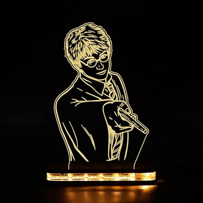 3D Illusion Harry Potter Led Night Light with Warm White Color Gifts for Boys Room Decor