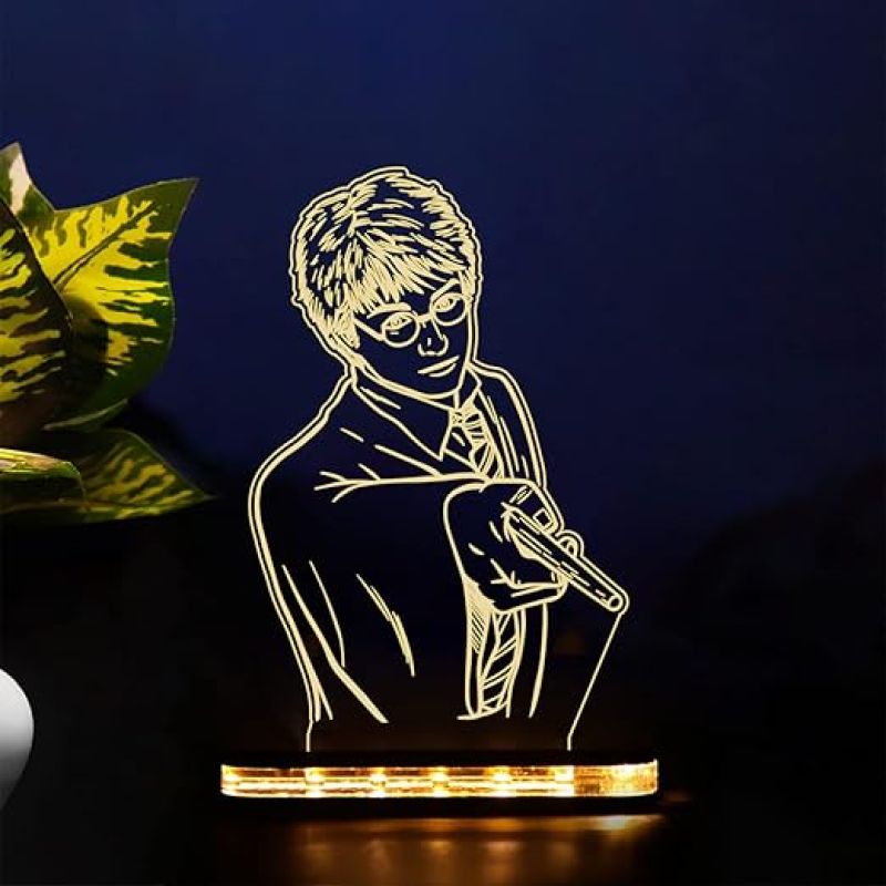 3D Illusion Harry Potter Led Night Light with Warm White Color Gifts for Boys Room Decor
