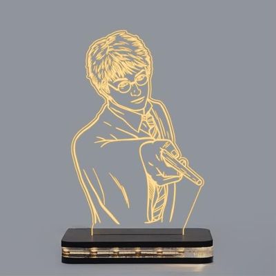 3D Illusion Harry Potter Led Night Light with Warm White Color Gifts for Boys Room Decor