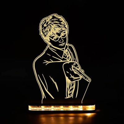 3D Illusion Harry Potter Led Night Light with Warm White Color Gifts for Boys Room Decor