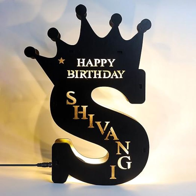 Customized Alphabet Name Wooden Led Night Lamp Gift for Birthday