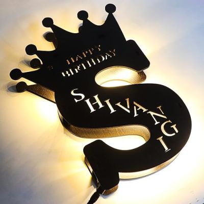 Customized Alphabet Name Wooden Led Night Lamp Gift for Birthday