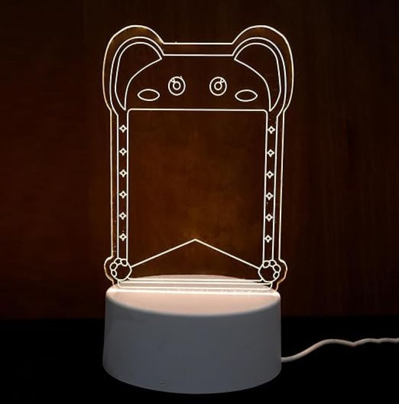 Teddy Shape Message Board Lamp with 1 Pen Notes, Drawing, Decoration & Rewrite Table Lamp