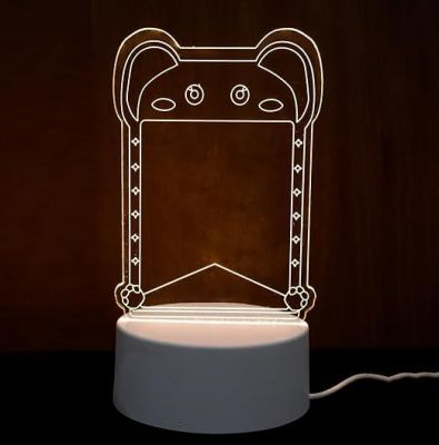 Teddy Shape Message Board Lamp with 1 Pen Notes, Drawing, Decoration & Rewrite Table Lamp