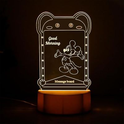 Teddy Shape Message Board Lamp with 1 Pen Notes, Drawing, Decoration & Rewrite Table Lamp