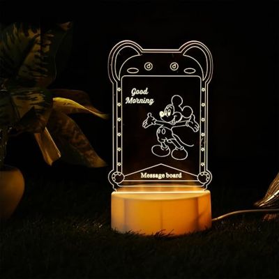 Teddy Shape Message Board Lamp with 1 Pen Notes, Drawing, Decoration & Rewrite Table Lamp