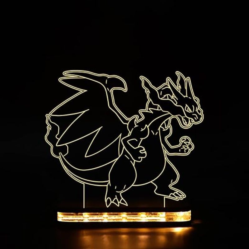 3D Illusion Charizard Ben10 Led Night lamp with Warm White Color Gift For Kids