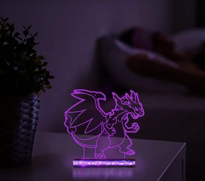 3D Illusion Charizard Ben10 Led Night lamp 16 Color Changing Light with Remote Control Gift For Kids