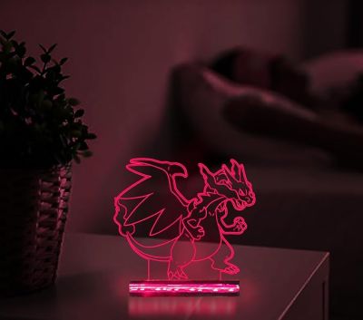3D Illusion Charizard Ben10 Led Night lamp 16 Color Changing Light with Remote Control Gift For Kids