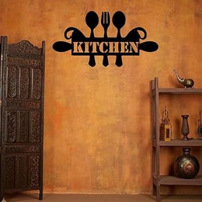 Kitchen Text Wall Hanging Utensils Cutout Design Kitchen Home Dining Room wall Decor