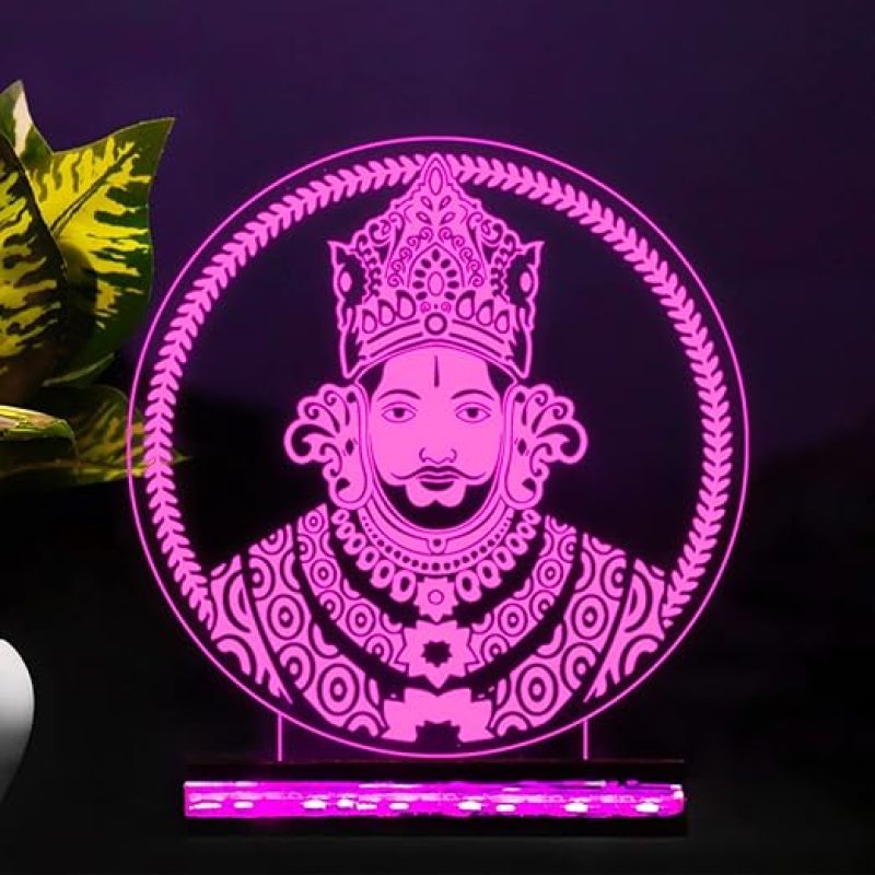 3D Illusion Khatu Shyam Ji Led Night Lamp 16 Color Changing Light with Remote Control Home & Temple Decor Light