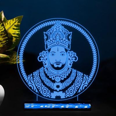 3D Illusion Khatu Shyam Ji Led Night Lamp 16 Color Changing Light with Remote Control Home & Temple Decor Light