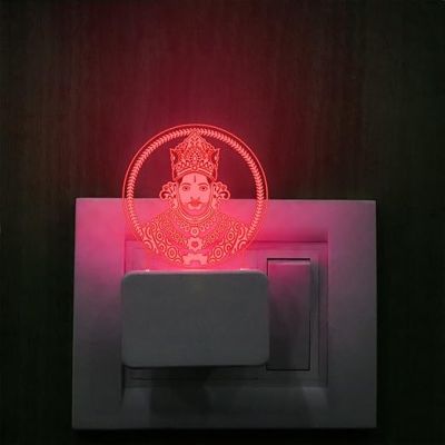 3D Illusion Khatu Shyam Ji Plug Night Lamp with 7 Color Changing Light Home & Temple Decor Lamp