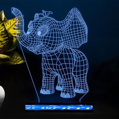 3D Optical Elephant Led Night Lamp 16 Color Changing Light with Remote Control Birthday Gift for Children