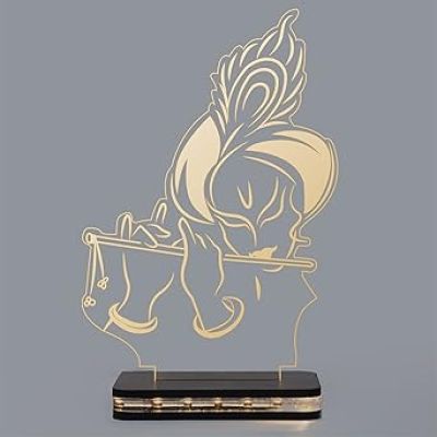 Lord Krishna Led Night Lamp with Warm White Color Temple Decor Lamp