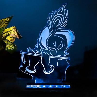 Lord Krishna Led Night Lamp 16 Color Changing Light with Remote Control Temple Decor Lamp