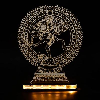 3D Illusion Shiva Natraj Led Night Lamp with Warm White Color Home Office Pooja Room Decor