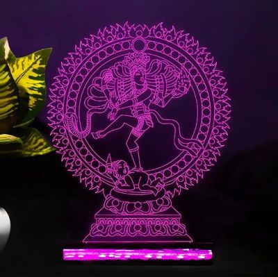 3D Illusion Shiva Natraj Led Night Lamp 16 Color Changing Light with Remote Control Home Office Pooja Room Decor