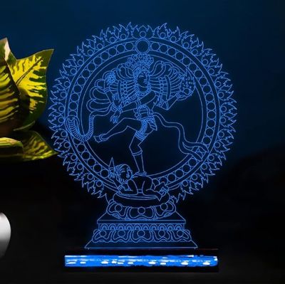 3D Illusion Shiva Natraj Led Night Lamp 16 Color Changing Light with Remote Control Home Office Pooja Room Decor