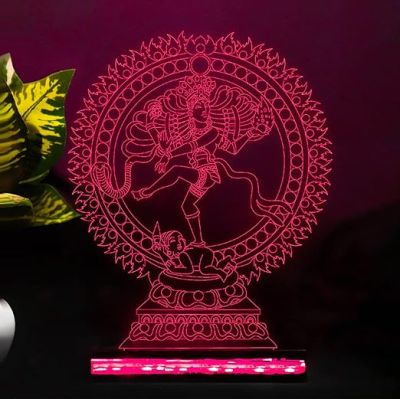 3D Illusion Shiva Natraj Led Night Lamp 16 Color Changing Light with Remote Control Home Office Pooja Room Decor