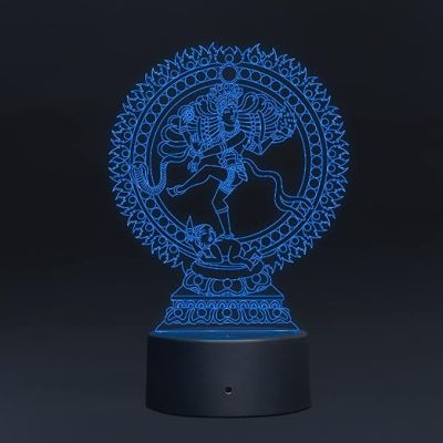 3D Illusion Shiva Natraj Led Night Lamp 7 Color Changing Light Home Office Pooja Room Decor Circle Base