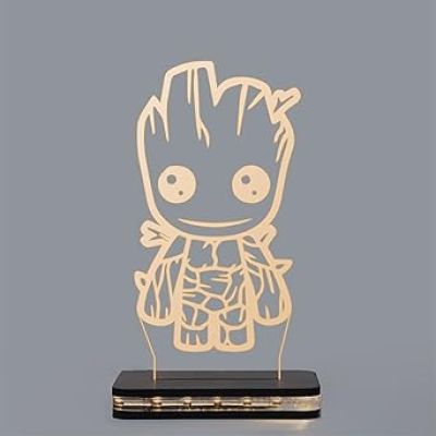 3D Cute Groot Led Night Lamp with Warm White Color Birthday Gifts Kids and Kid Room Decor