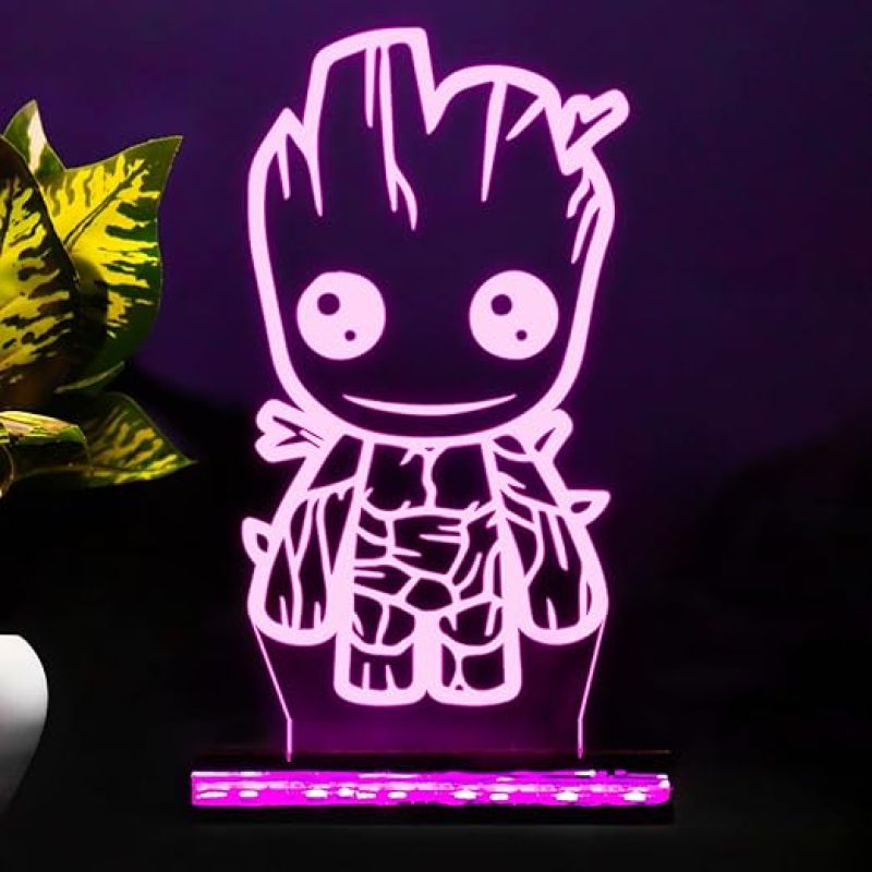 3D Cute Groot Led Night Lamp 16 Color Changing Light with Remote Control Birthday Gifts Kids and Kid Room Decor