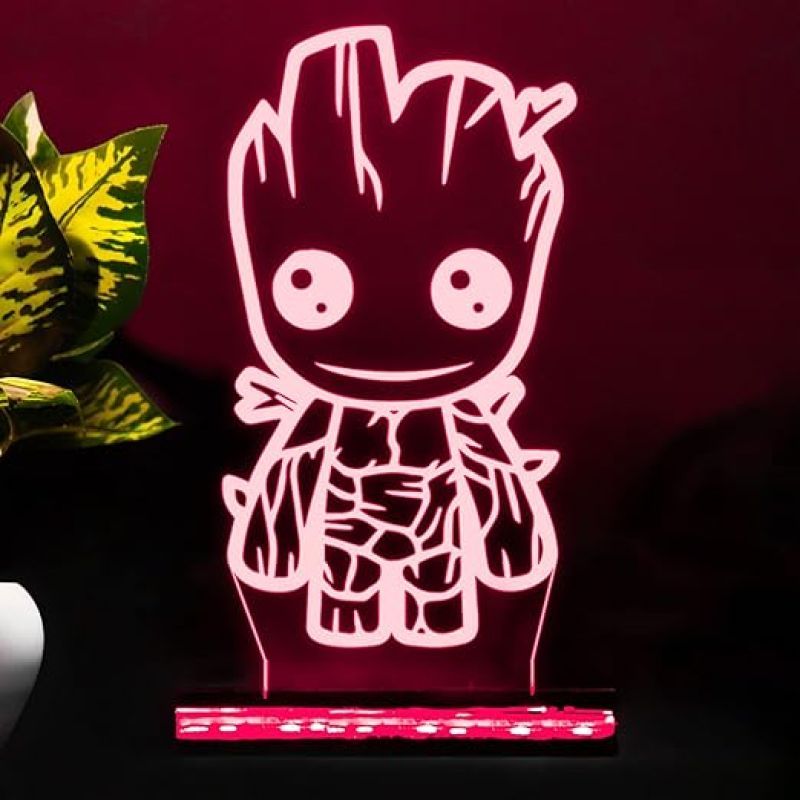 3D Cute Groot Led Night Lamp 16 Color Changing Light with Remote Control Birthday Gifts Kids and Kid Room Decor