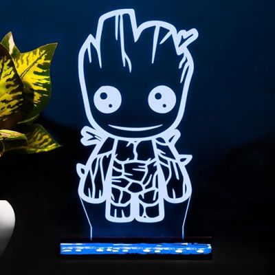 3D Cute Groot Led Night Lamp 16 Color Changing Light with Remote Control Birthday Gifts Kids and Kid Room Decor