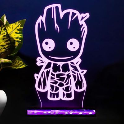 3D Cute Groot Led Night Lamp 16 Color Changing Light with Remote Control Birthday Gifts Kids and Kid Room Decor