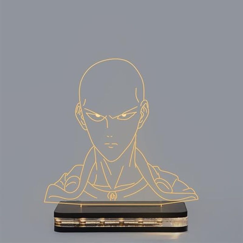 3D Illusion Punch Man Led Night Lamp with Warm White Color Gift For Anime Lover