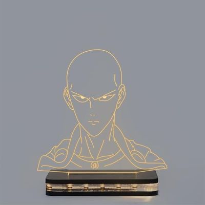 3D Illusion Punch Man Led Night Lamp with Warm White Color Gift For Anime Lover