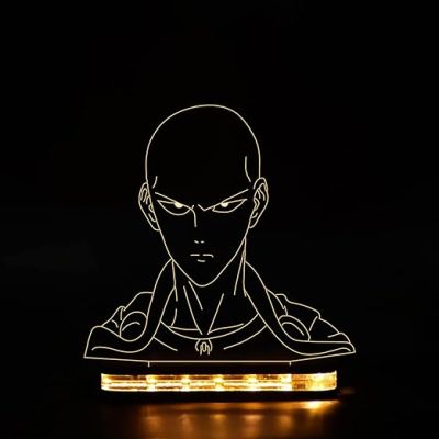 3D Illusion Punch Man Led Night Lamp with Warm White Color Gift For Anime Lover