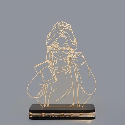 3D Girl Anime Led Night Lamp with Warm White Color Birthday Gifts for Girl